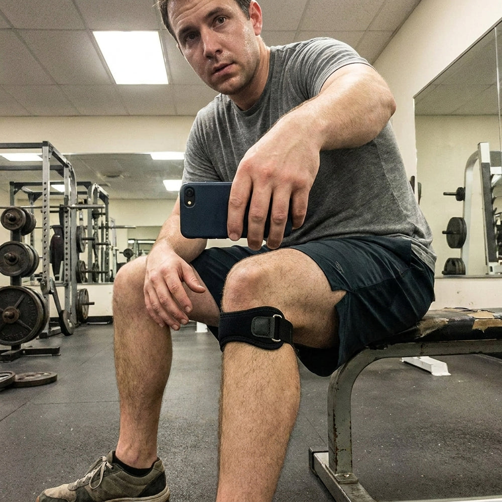Man in his thirties at a squat rack