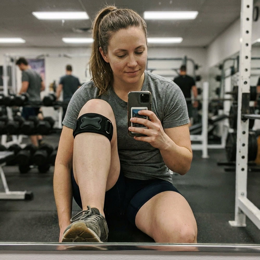 Woman at a gym leg press